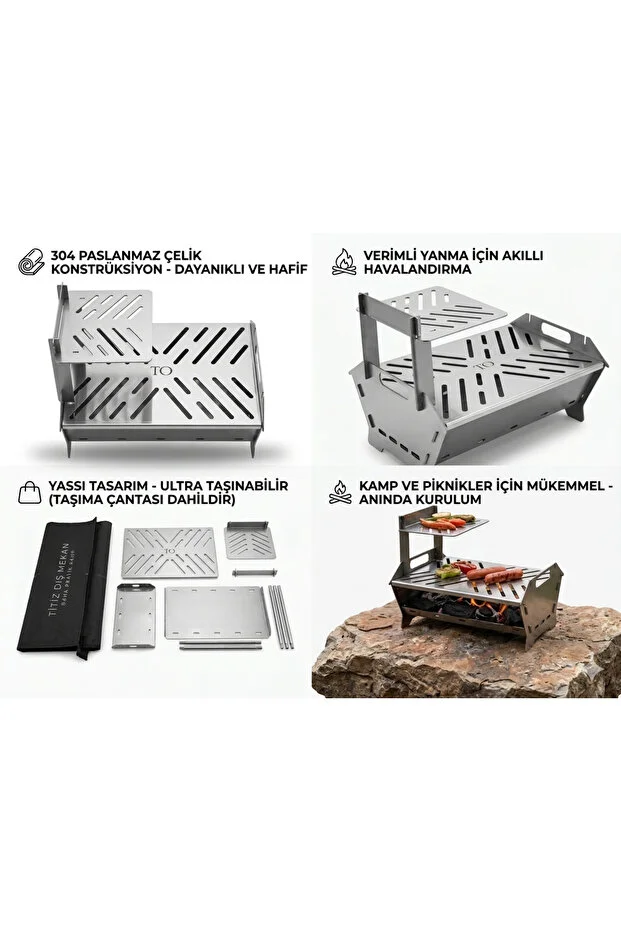 portatif katlanır mangal tidyoutdoor masa ile uyumlu